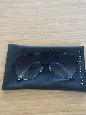 Quay Australia Black Gradient Aviator Sunglasses